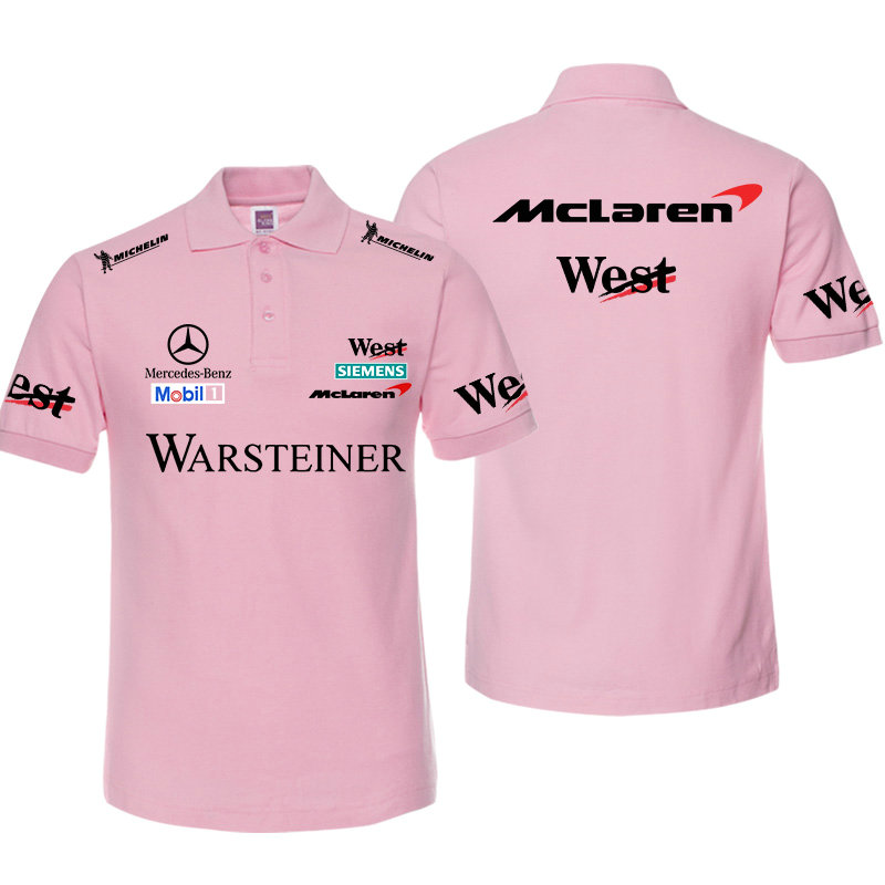 Polo West McLaren Mercedes Benz Mobil 1 Warsteiner Homme Col Revers Couleur Unie